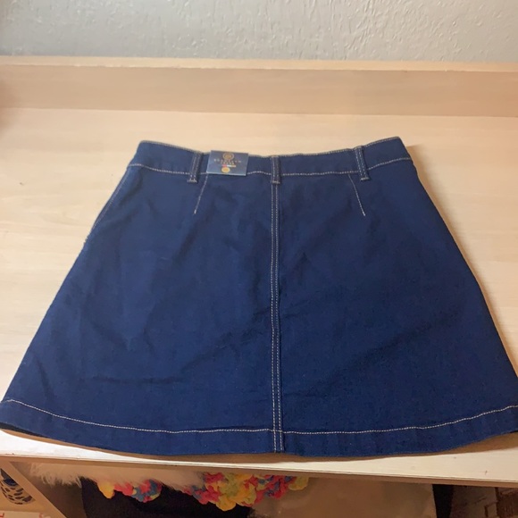 Boom Boom Jeans Dark Denim Button Fly Skirt - Picture 8 of 17